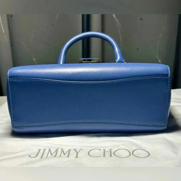 Jimmy‎ Choo Lockett Leather Studded Tote Bag With Crossbody Strap Denim VGC - Picture 9 of 10